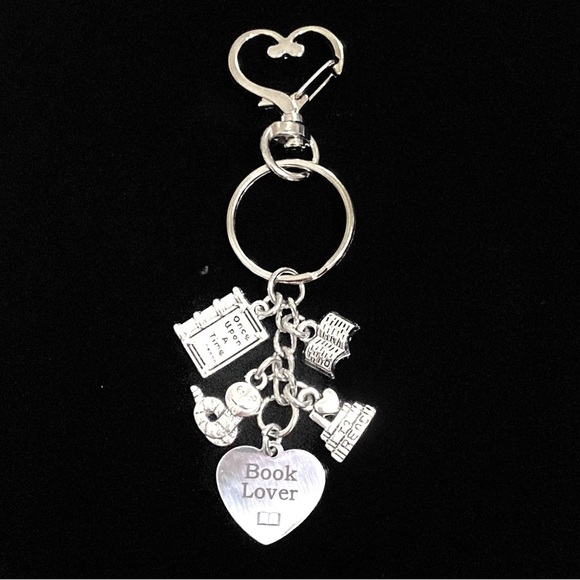 Book Lover Keychain Bag Charm Book Club Avid Read May Be Personalized - Picture 3 of 8